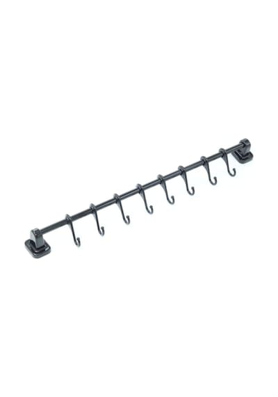 Güçlü Yapıştırma 8 Li Askı Rayı (55 cm) Siyah
