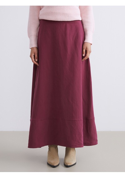 Lcw Modest Bordo Beli Lastikli Modal Karışımlı A Kesim Etek