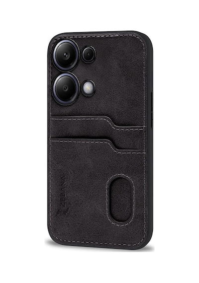 Xiaomi Redmi Note 13 Pro 5g  Kılıf Zebana Kartlıklı Lüx Deri Kılıf Siyah