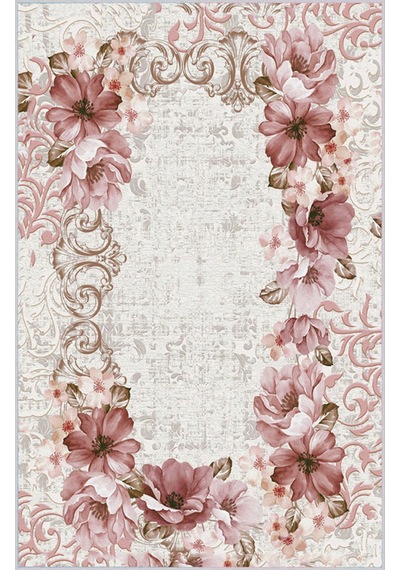 Rovigo Home Dijital Baskı Yıkanabilir Kaymaz Taban Salon Halısı RVG0202-SD767 Çok Renkli