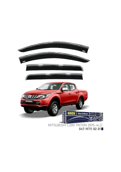 Mitsubishi L200 Triton 2015- Sonrası Kromlu Cam Rüzgarlığı Niken 4'lü Set