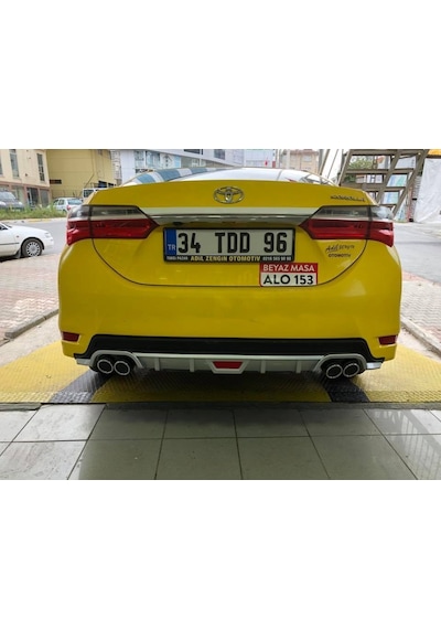 Toyota Corolla Uyumlu Difüzör Arka Tampon Eki Gri 4çıkış 2016+