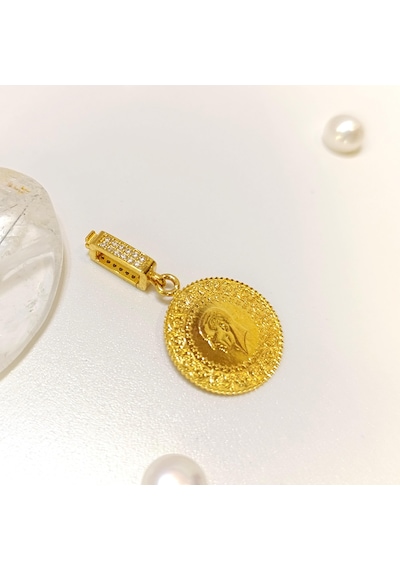 Çeyrek Altınlı Charm Açılır Kilitli Kolye