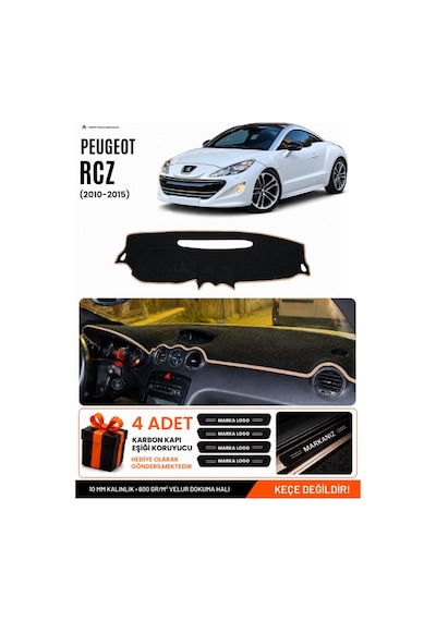 Peugeot Rcz 2010-2015 Uyumlu Torpido Koruma, Torpido Örtüsü, Torpido Kılıfı - Siyah-bej - Pe027