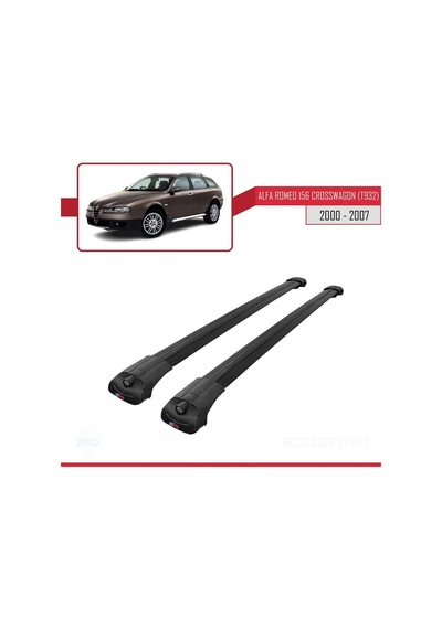 Alfa Romeo 156 Crosswagon T932 2000-2007 Arası İle Uyumlu Ace-1 Ara Atkı Tavan Barı Siyah