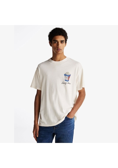 Tommy Hilfiger Tommy Hılfıger Erkek T-shırt Dm0dm20352-ybh Beyaz