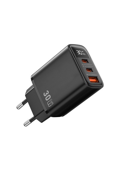 Wiwu Wi-g010 Firefly Serisi Gan Tech Pd Hızlı Şarj Özellikli Şarj Başlığı 30w Siyah