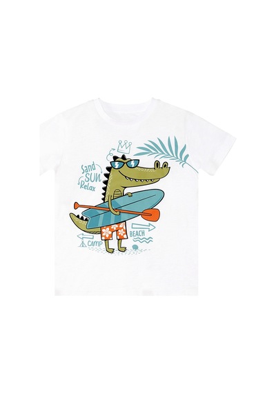 Denokids Timsah Erkek Çocuk T-shirt Gabardin Şort Takım Çok Renkli