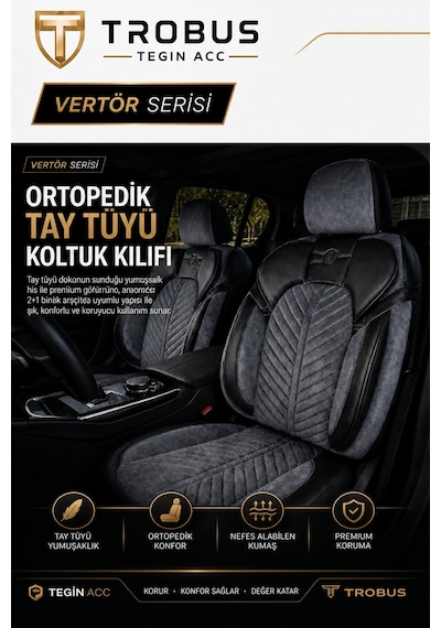 Subaru Impreza 2008-2011 Uyumlu Süvari Serisi Füme Siyah Oto Koltuk Kılıfı
