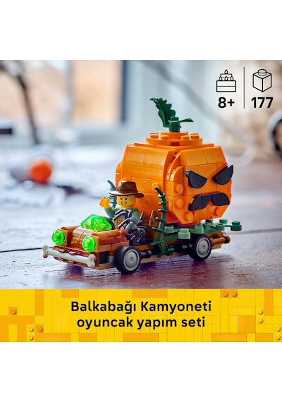 LEGO® Bal Kabağı Kamyoneti 40822 – 8 Yaş ve Üzeri Çocuklar için Cadılar Bayramı Temalı El Sanatları Oyuncak Yapım Seti (194 Parça)
