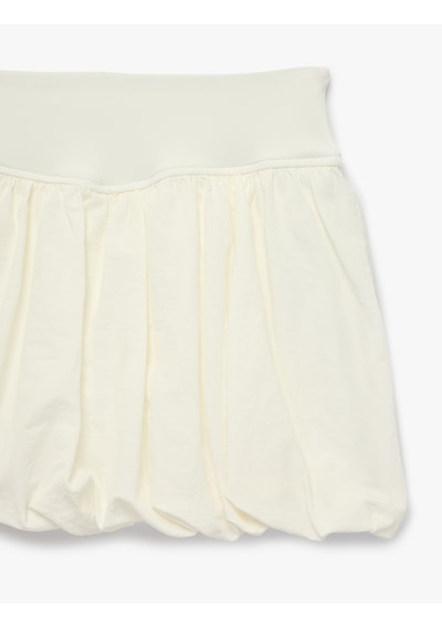 Koton Yüksek Bel Mini Spor Balon Şort Etek Ekru 6wak40025nw Ekru