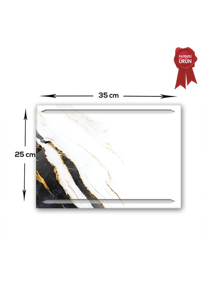 Kanallı Cam Kesme Tahtası - Golden Blast - 25x35cm