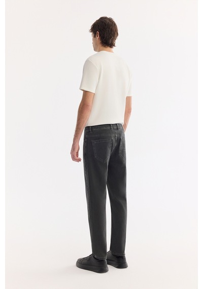 Avva Erkek Haki Eskitme Yıkamalı Pamuklu Elastan Madrid Comfort Slim Fit Jean Pantolon A61y3520