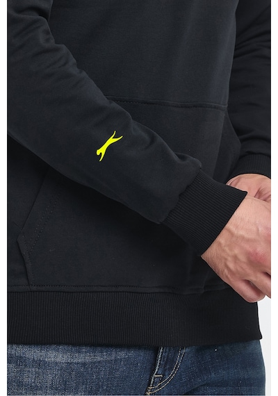 Slazenger Oslo In Erkek Kapüşonlu Cepli Siyah Sweatshirt Siyah