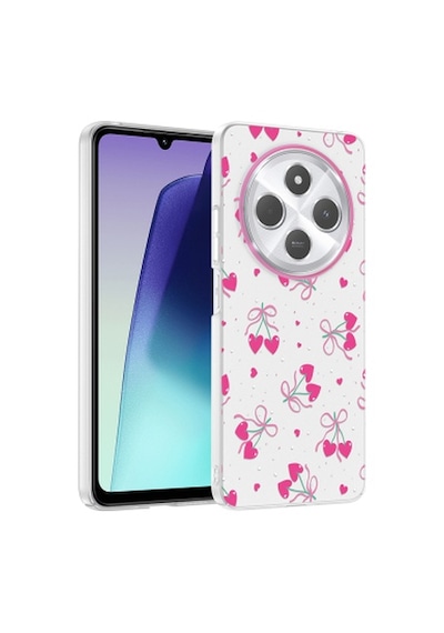 Xiaomi Redmi 14c 4g Kılıf Kamera Korumalı Desenli Zore Klip Kapak Xiaomi Redmi 14c 4g Zore - Kalpli Kiraz