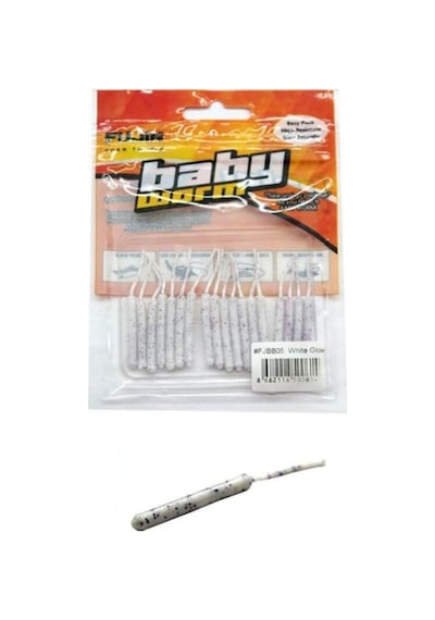 Fujin Baby Worm 5.2 Cm Floating Lrf Silikonu Pearl White Tek Renk-Tek Ebat