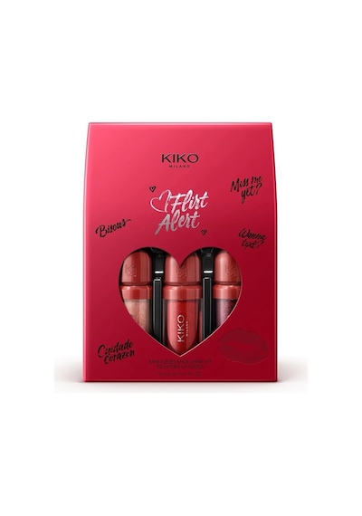 Kiko Flirt Alert Mini Kisses Maxi Shine Kit 3d Hydra Lip Gloss