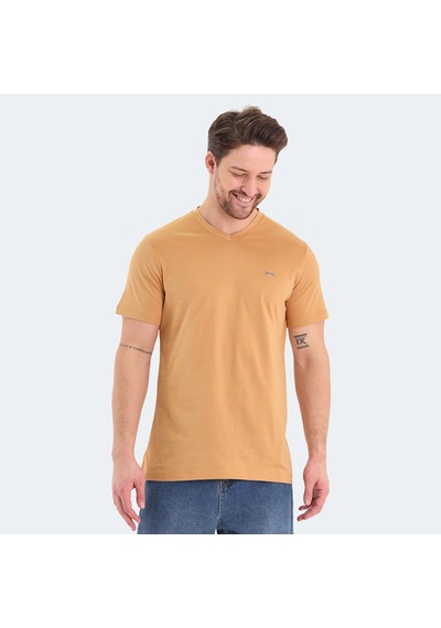 Slazenger RIVALDO Erkek V Yaka Hardal Tişört