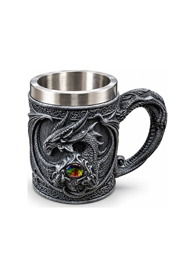 4 Adet Ejderha Gözü 3d Tasarımlı Paslanmaz Çelik Kupa Bardak Kafe Servisi, İç İçecek Mug, Metal Cup altın