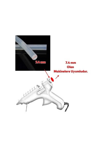 10 Adet Mum Sıcak Silikon, 7mm - 30cm İnce Şeffaf Silikon