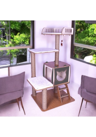 Pati Homes Pro Katlı Kedi Oyun Evi Xl Yataklı - Kedi Tırmalaması