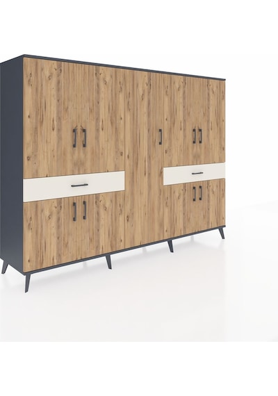 Hyperion Dolap 12 Raflı 2 Çekmeceli 8 Kapaklı 220x44x163 Antrasit Antrasit-çam/aytaşı Hyperion Dolap 12 Raflı 2 Çekmeceli 8 Kapaklı 220x44x163 Antrasit Antrasit-çam/aytaşı