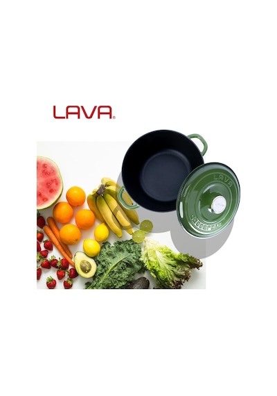 Lava Döküm Yuvarlak Tencere Döküm Demir Kapak New Heritage Serisi Çap(Ø)26cm.