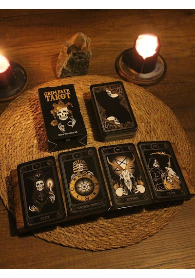 Grim Fate Tarot Destesi 78 Kart - Arındırma Kesesi - Demet Tütsü