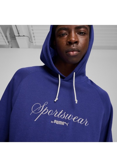 Puma Classıcs+ Erkek Relaxed Kapüşonlu Sweatshirt 626722 27 Mavi