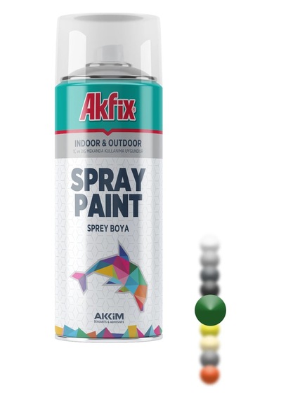 Akfix Sprey Boya Renk Seçiniz 400 Ml İç Ve Dış Cephede Kullanılabilir Mükemmel Kapatıcılık Yeşil Parlak