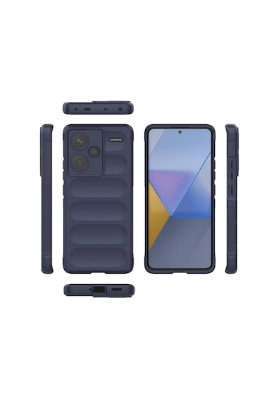 Xiaomi Redmi Note 13 Pro Plus 5g Kılıf Kamera Korumalı Esnek Silikon Parmak Şeritli Pazarplus Lacivert