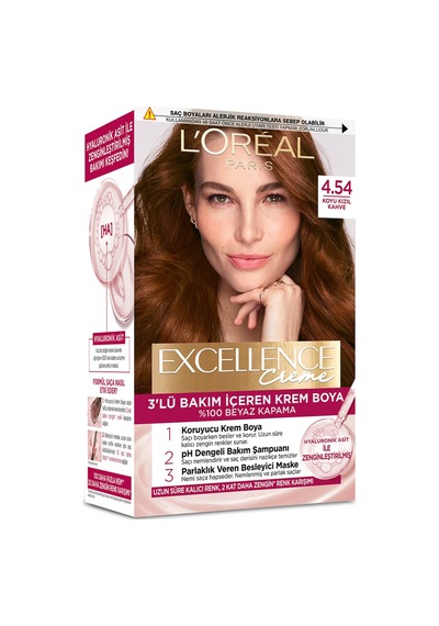 2 Adet Excellence Creme 4.54 Koyu Kızıl Kahve Saç Boyası 192 Ml