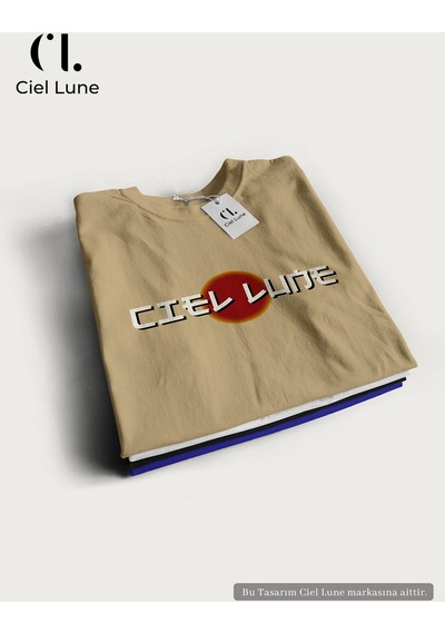 Nevermınd Unisex Optic Line Ciel Lune - Oversize Tişört Bej Bej