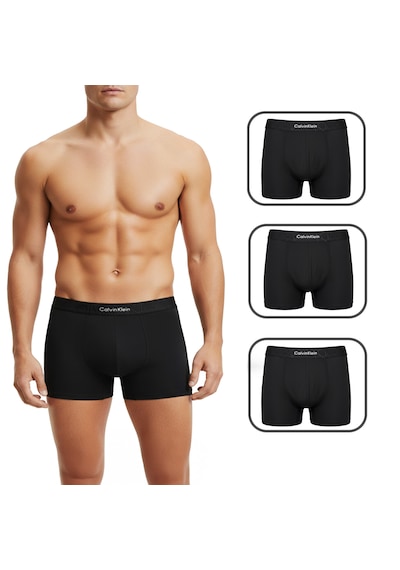 Calvin Klein 3 Lü Boxer Set %100 Organik Pamuk Koyu Siyah