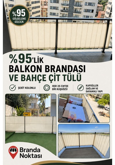 Krem Renkli Balkon Demiri Tülü %95 Gölgeleme Ve Mahremiyet Filesi - Şerit Kolonlu Kuşgözü Kapsüllü Bahçe Çiti Tülü Krem Krem Renkli Balkon Demiri Tülü %95 Gölgeleme Ve Mahremiyet Filesi - Şerit Kolonlu Kuşgözü Kapsüllü Bahçe Çiti Tülü Krem