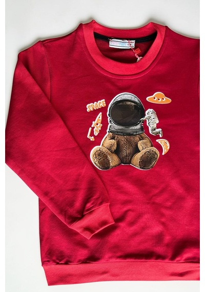 Minik Motion 3'lü Set Çocuk Baskılı 2 İplik Penye Sweatshirt Kırmızı - Puantiye Minik Motion 3'lü Set Çocuk Baskılı 2 İplik Penye Sweatshirt Kırmızı - Puantiye