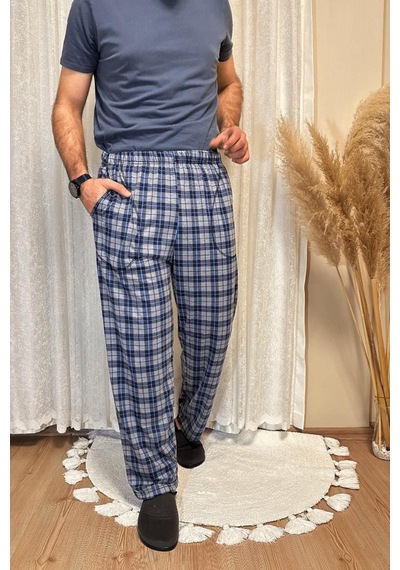 Erkek Desenli Cepli Lastikli Bel Pijama Altı Gri