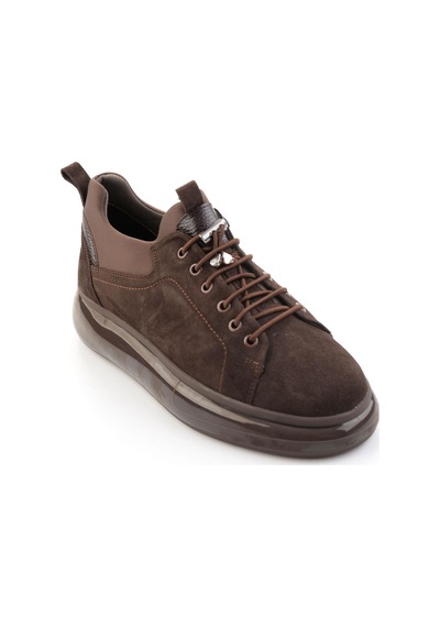 Kahve Hakiki Deri Erkek Sneaker E01401083202 Kahve