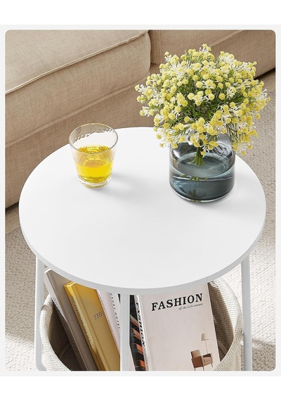 Yuvarlak Sehpa, Küçük Masa, Sehpa Küçük, Kumaş Sepetli Oturma Odası Masası, Oturma Odası, Yatak Odası İçin Depolama Alanı, Modern Komodin, Beyaz-bej Let223w10 Çok Renkli Yuvarlak Sehpa, Küçük Masa, Sehpa Küçük, Kumaş Sepetli Oturma Odası Masası, Oturma Odası, Yatak Odası İçin Depolama Alanı, Modern Komodin, Beyaz-bej Let223w10 Çok Renkli