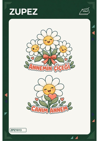 Anne Çocuk Papatya 19x25 Cm Ütüyle Uygulanan Baskı Zpz1013 - 928156853