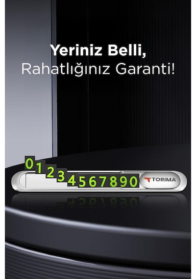 Torima Jx-051 Gri Araç İçi Telefon Numarası Fosforlu Numaratör Oto Cam Kartı Gri