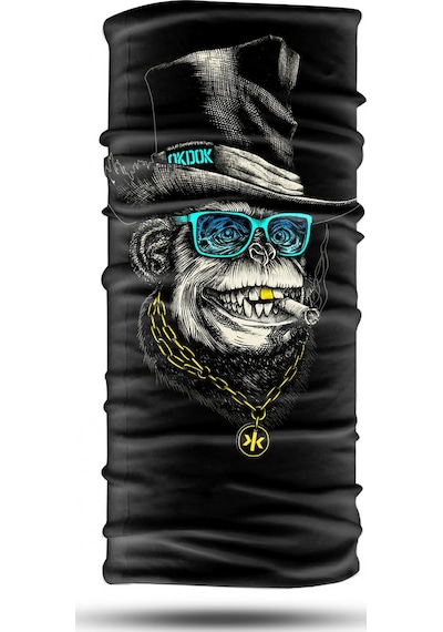 Dair Fötr Şapkalı Maymun Desenli Motosiklet Bandana Boyunluk Outdoor B