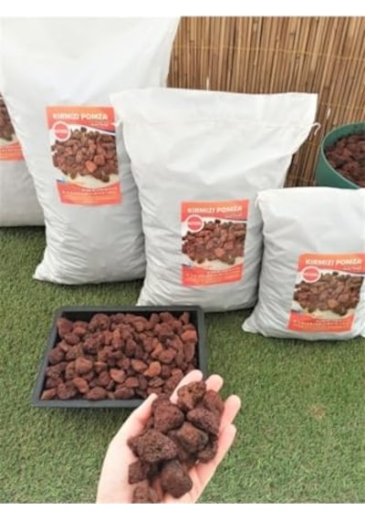 Asenya Pomza Taşı 50 Lt 1-2 Cm Dekoratif Pomza Taşı Kırmızı Pomza Tarım Pomzası Lav Taşı Cüruf Ponza 0
