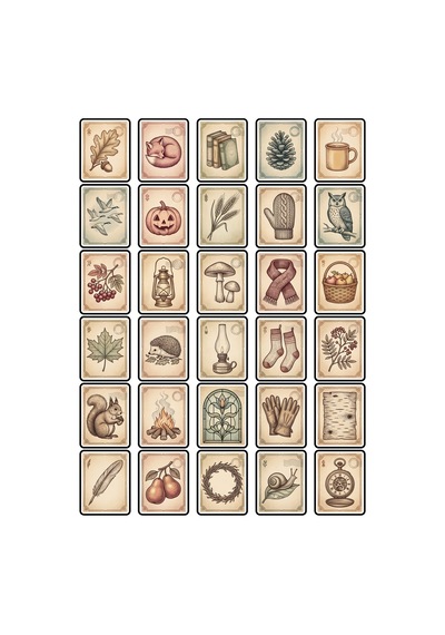 30 Adet Vintage Sonbahar Posta Pulu Sticker Seti - Laptop Defter Ajanda Valiz Çok Renkli