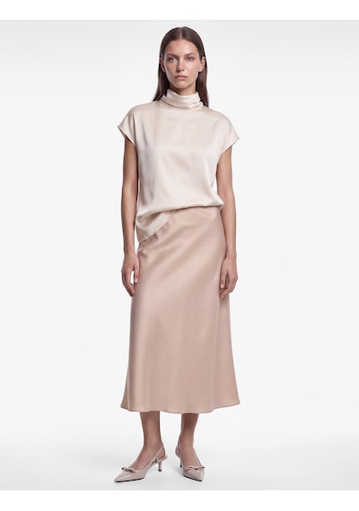 Koton Normal Bel Kloş Midi Saten Etek Pembe 7wak70146uw Gül