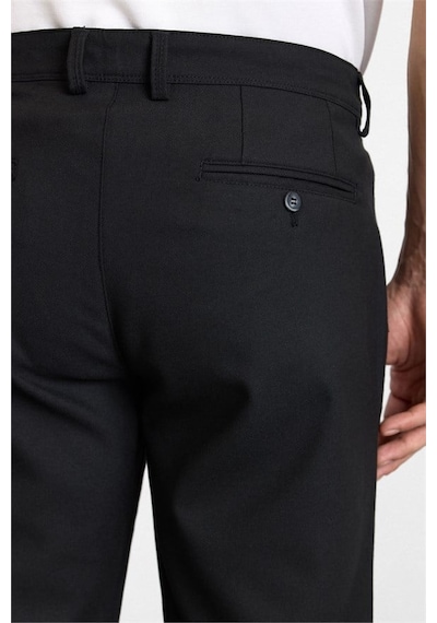 Süvari Siyah Slim Düz Twill Normal Bel Casual Pantolon Spn2020500035-s09