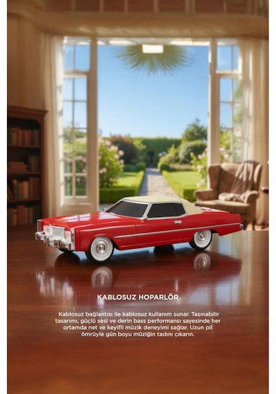 Bluetooth Hoparlör Cadillac 1969 Görünümlü Retro Klasik Araba Tasarımlı 10w Fm Usb Tws Speaker D83