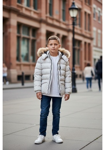 Benitto Kids Erkek Çocuk Şişme Mont 51334 Gri