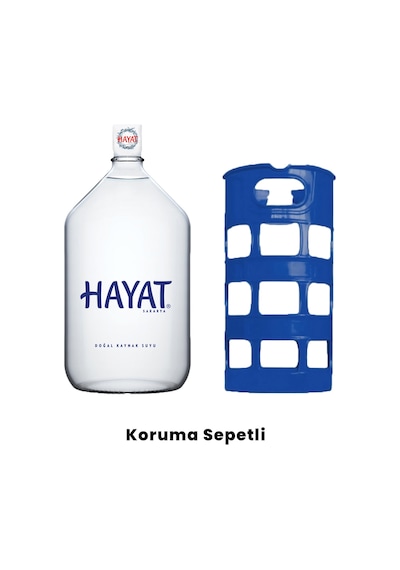 Hayat 15 Lt Cam Damacana Koruma Sepetli