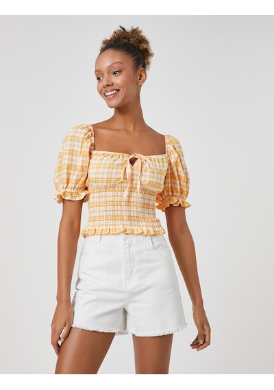 Koton Crop Bluz Balon Kollu Gipe Detaylı Kare Yaka Turuncu Ekoseli 3sal60038ıw Turuncu Ekoseli Turuncu Koton Crop Bluz Balon Kollu Gipe Detaylı Kare Yaka Turuncu Ekoseli 3sal60038ıw Turuncu Ekoseli Turuncu
